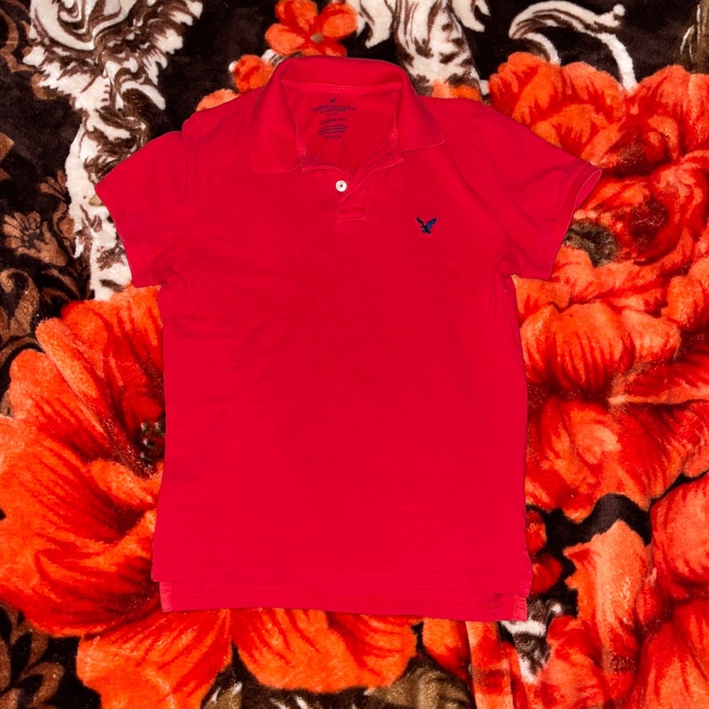 American eagle outfitters red polo shirt (s)